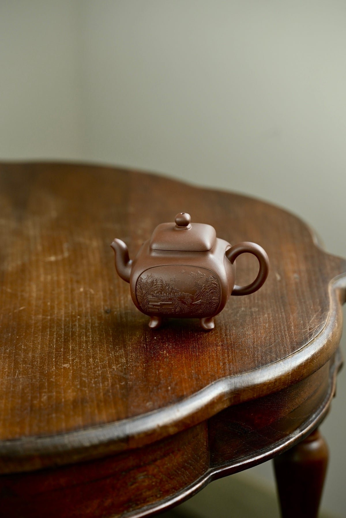 全手工紫泥茶壶 | 鼎盛四方 高工施昌作品