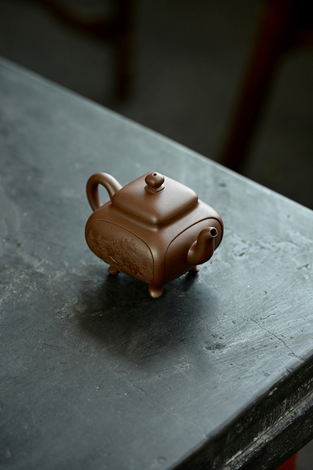 全手工紫泥茶壶 | 鼎盛四方 高工施昌作品