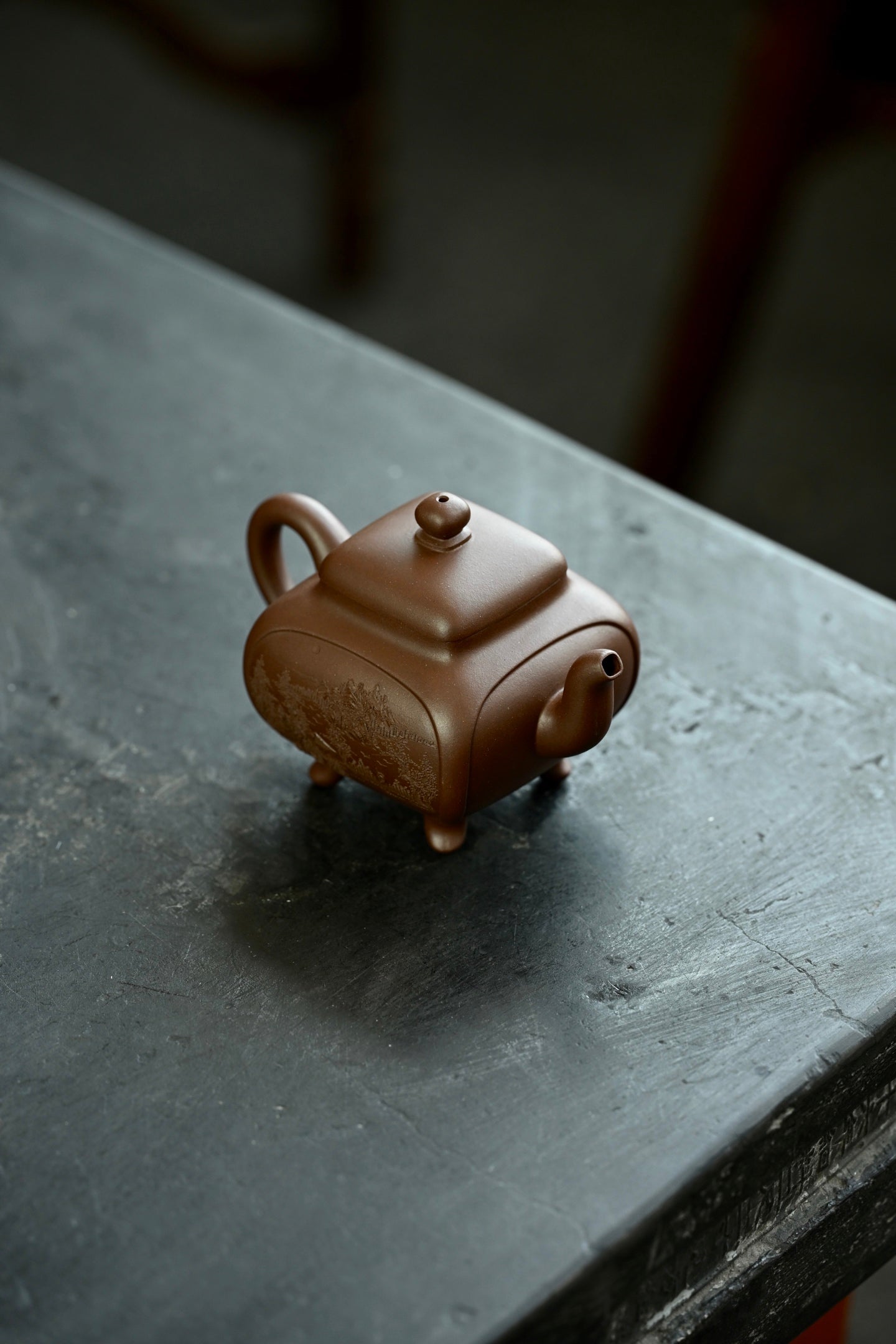 全手工紫泥茶壶 | 鼎盛四方 高工施昌作品
