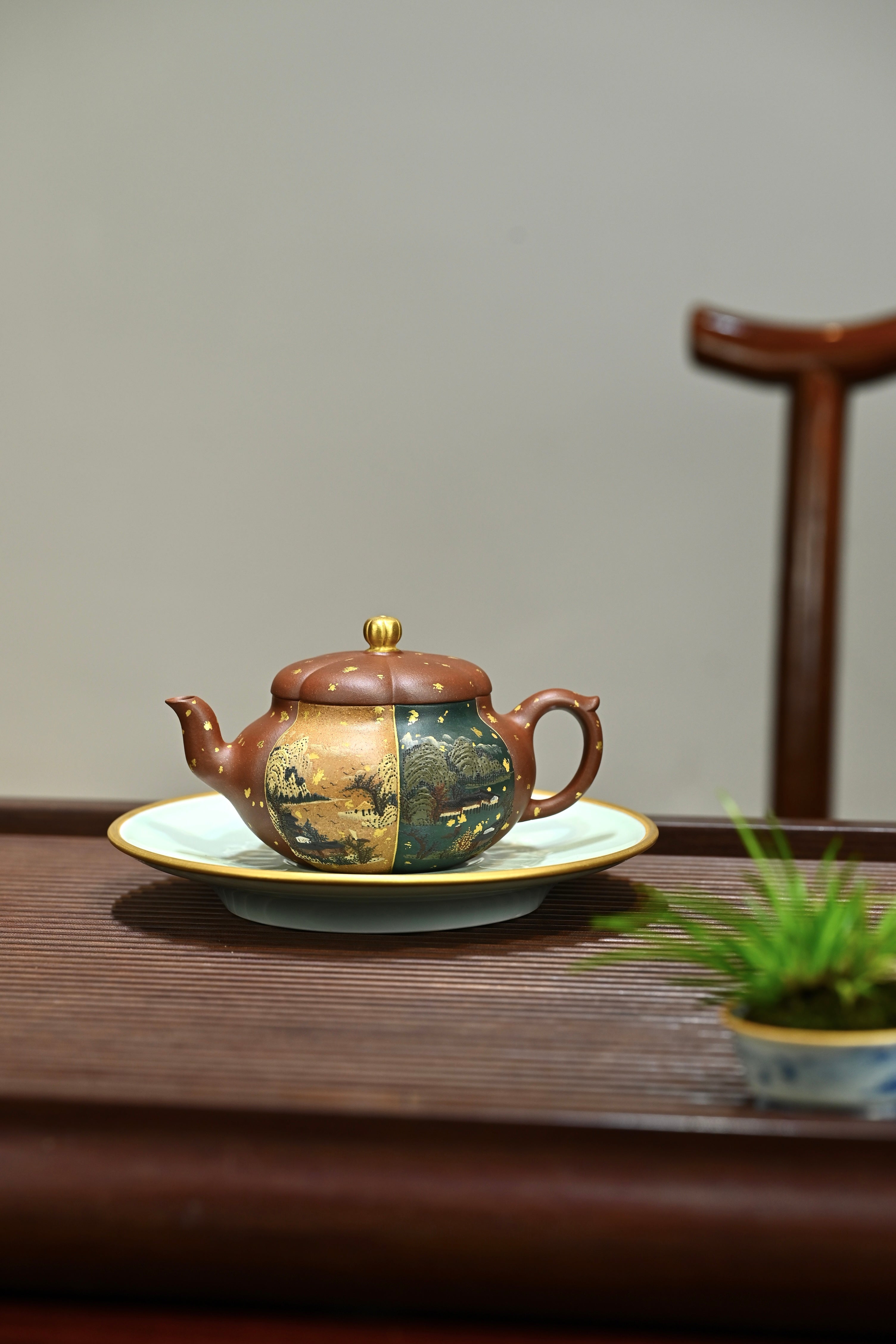 锦瓜·春夏秋冬·全手工;/六届全手工大赛一等奖高工施昌作品/容量280cc/原矿底槽清