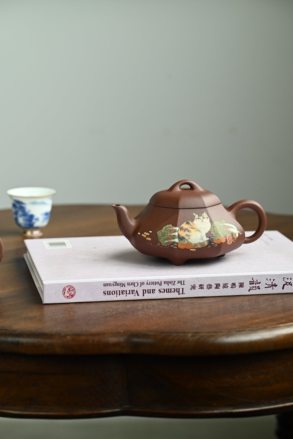 汉棠石瓢·全手工/多届全手工大赛二等奖大拍陶手吴涛作品 /全手工大赛一等奖茗薇泥绘/容量360cc/原矿底槽清