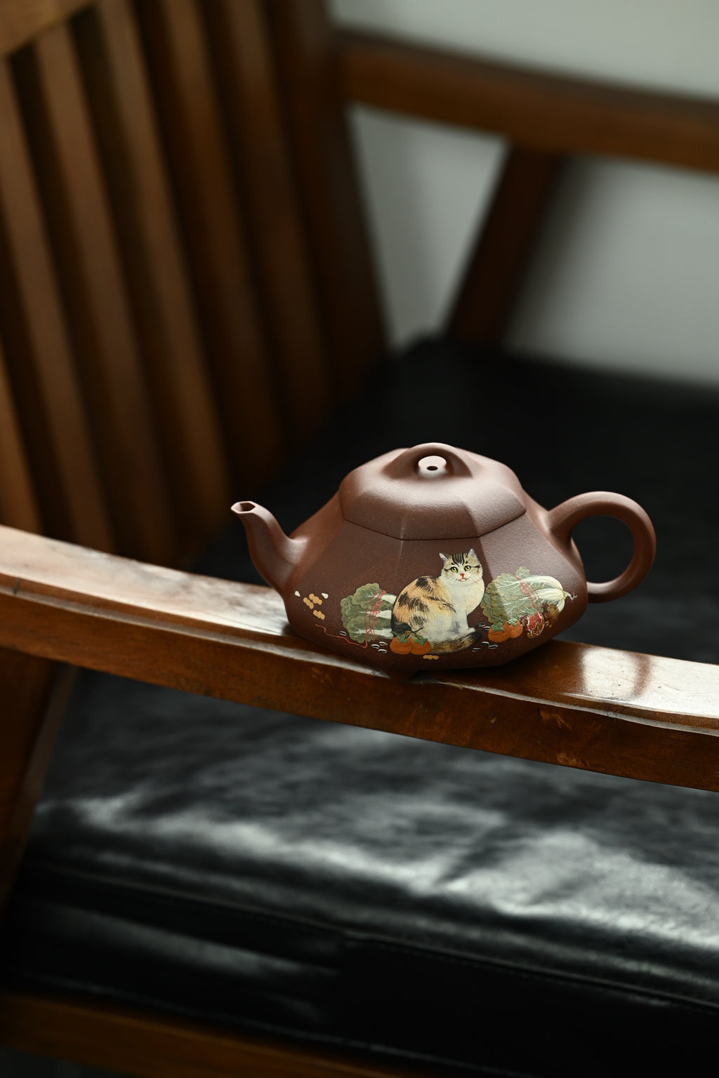 汉棠石瓢·全手工/多届全手工大赛二等奖大拍陶手吴涛作品 /全手工大赛一等奖茗薇泥绘/容量360cc/原矿底槽清