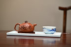 福蟾供春·全手工 /大拍陶手陈真作品/容量230cc/极品大红袍 金蟾俯身立于壶盖之上，异常精妙