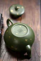 高工佳作！！ 《梵音》 国家级高级工艺美术师 &nbsp;蒋亚平 原矿民国绿泥，350cc，菱形14孔出水