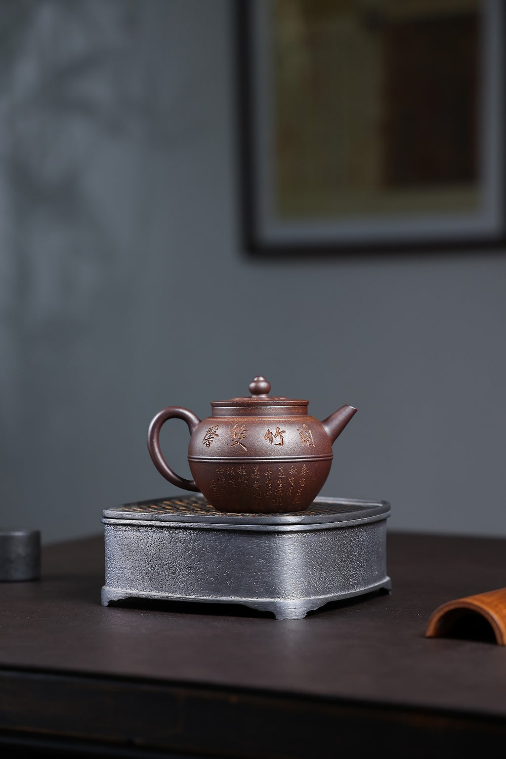 新品首发！！ 《兰竹双馨》 国家级工艺美术师 鲍玉华 装饰：李玮（江苏省陶瓷艺术大师，正高）原矿龙骨金砂龙头烧，180cc，内推球孔出水