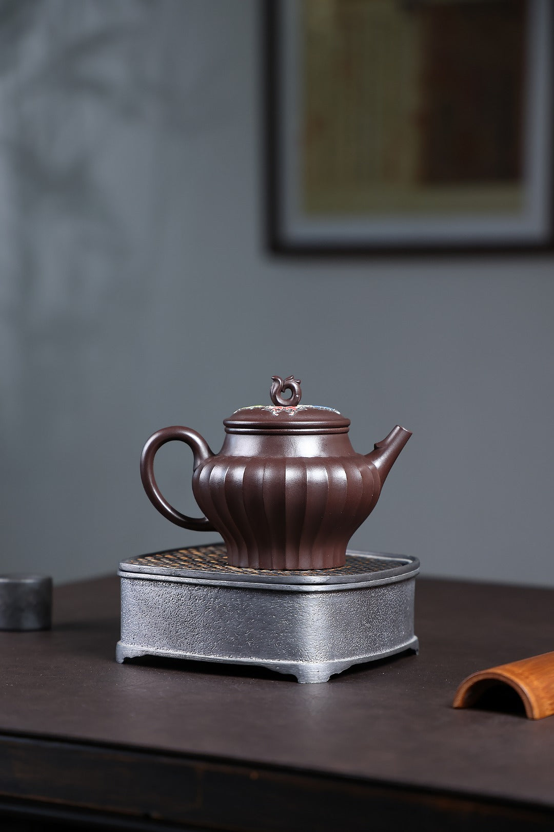 《凤舞九天》 国家级工艺美术师 鲍玉华 原矿家藏深井紫泥，290cc，菱形14孔出水