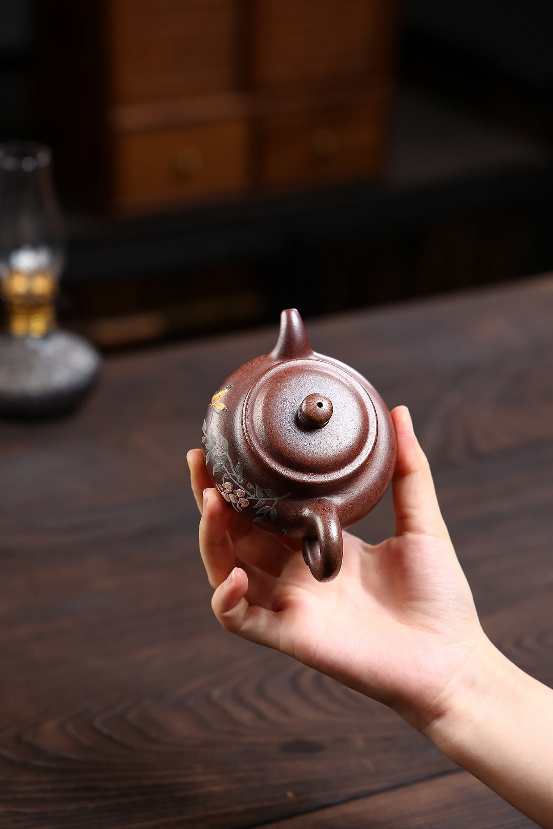 《仿古》 国家级工艺美术 鲍玉华 原矿桃花泥高温龙头烧，150cc，球孔出水