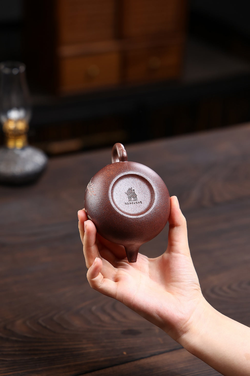 《仿古》 国家级工艺美术 鲍玉华 原矿桃花泥高温龙头烧，150cc，球孔出水