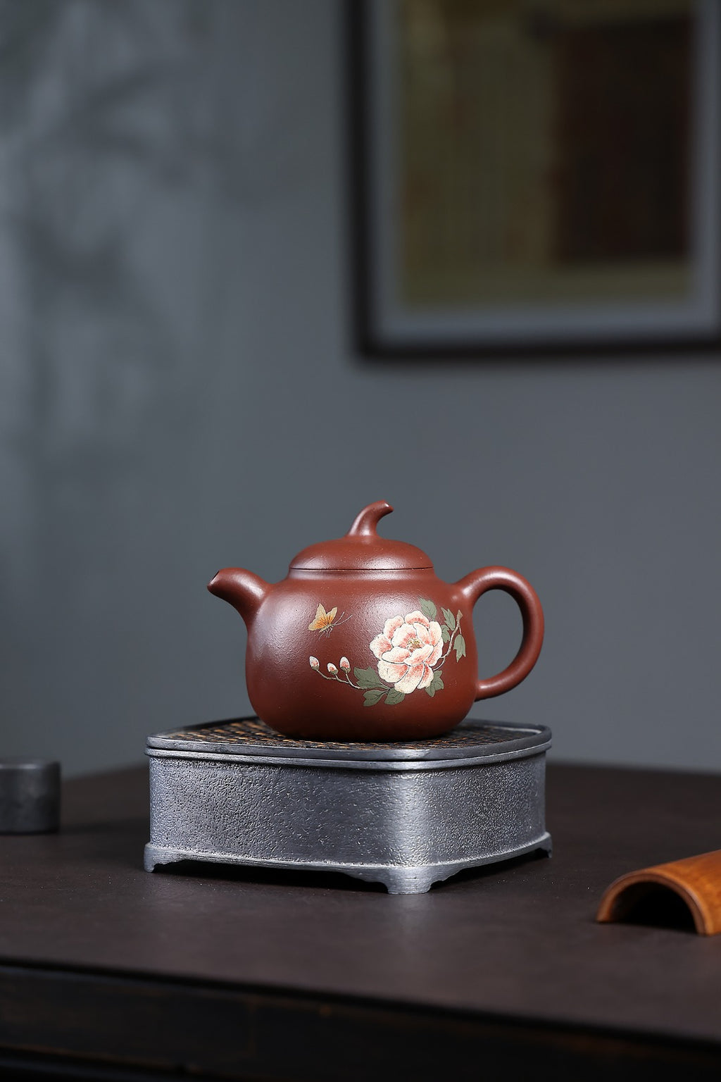 《匏瓜》 徐孝奎 1935年生人，92岁紫砂元老，从业77年！ 原矿家藏一厂老紫泥，300cc，菱形14孔出水