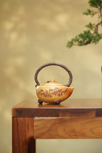 昌鸿紫砂 礼藏至尊｜双国大师李昌鸿臻品《圣桃提梁壶》收藏送礼皆宜重器！ 原矿优质本山绿泥·500cc