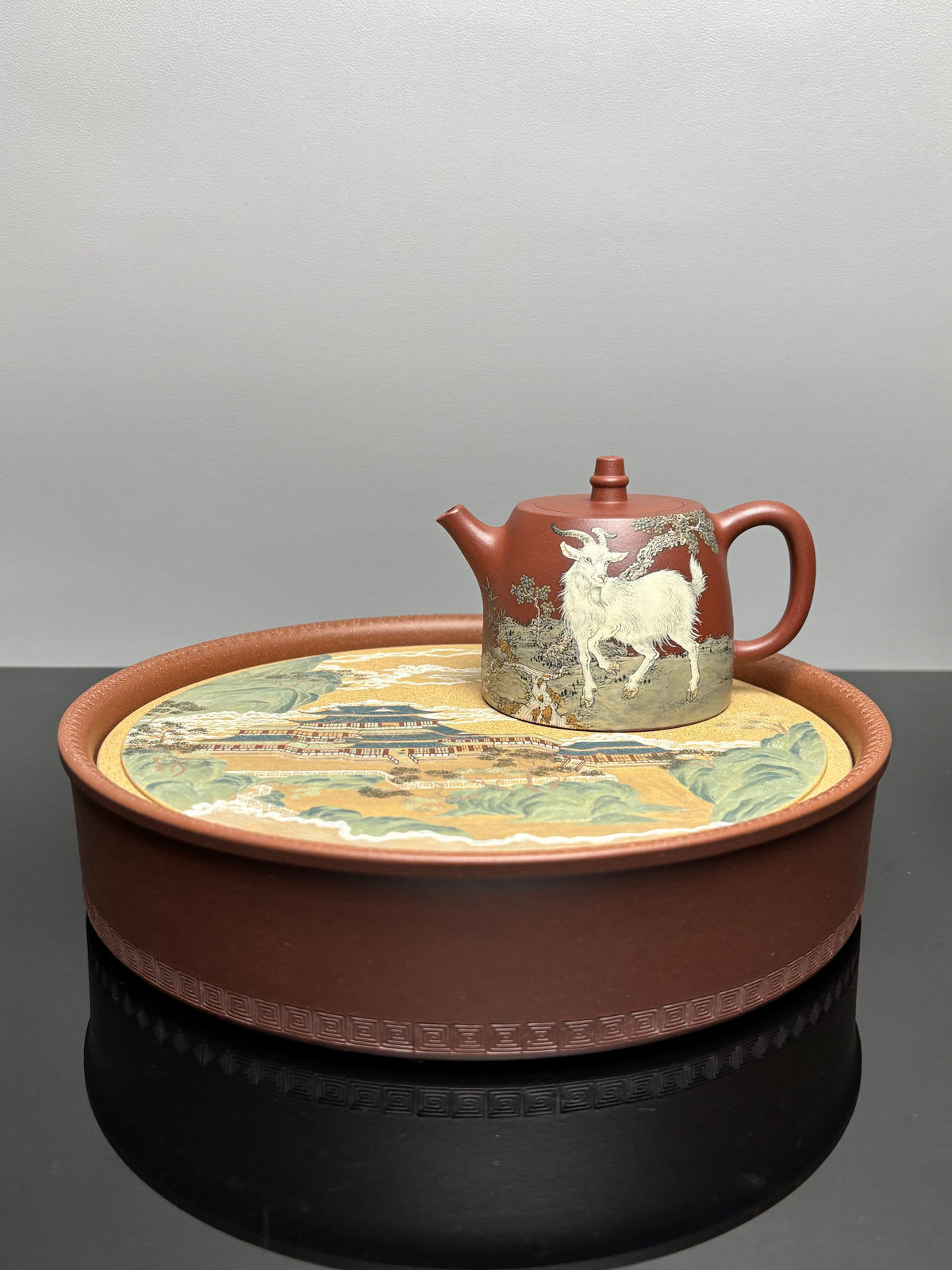 泥绘巅峰·藏界无双｜紫砂业界天花板·李金强亲绘稀世孤品【汉铎壶·松羊献瑞】羊🐑礼藏顶配｜尽显身份｜潜力重器👍（可高端私人定制）  原矿优质底槽清·200cc