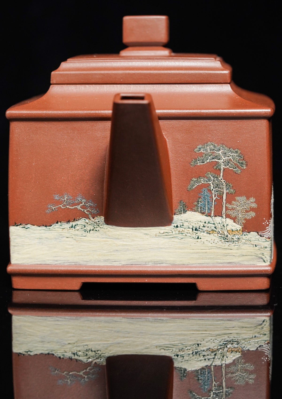 沈更轶制·李金强绘｜双师巅峰巨作《大井方壶》收藏传世｜礼赠顶流重器👍（可接私人定制） ——原矿优质底槽清·1000cc ——正高级工艺美术师·沈更轶 亲制孤品 ——紫砂工笔泥绘无冕之王·李金强·亲绘