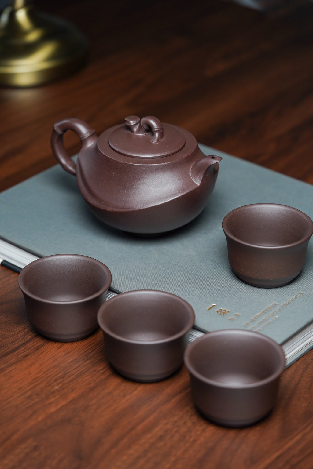四国大师葛军·紫砂重器《竹姿套组》鼎级荣衔👍高端礼赠首选! ——原矿优质老紫泥·380cc