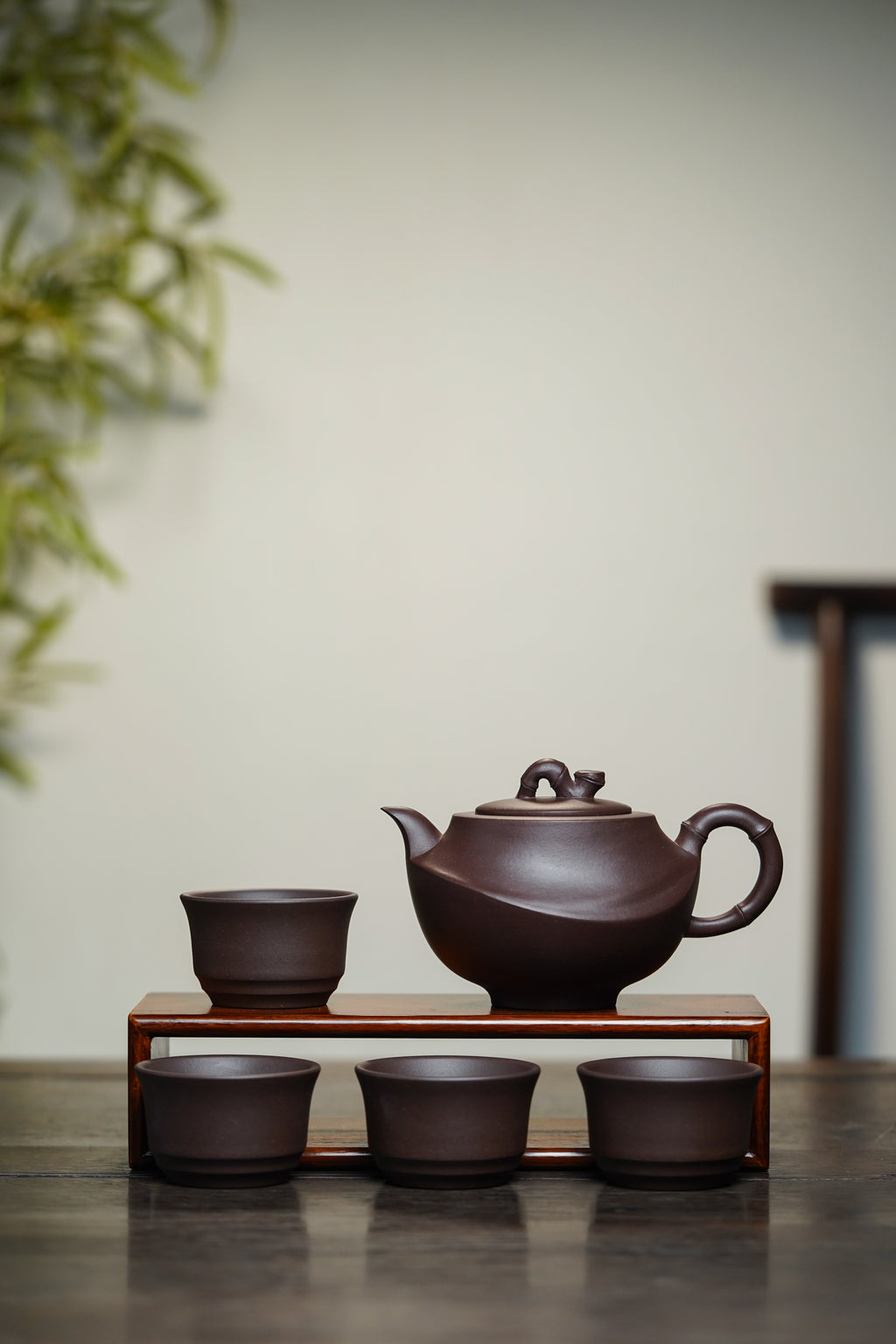 四国大师葛军·紫砂重器《竹姿套组》鼎级荣衔👍高端礼赠首选! ——原矿优质老紫泥·380cc