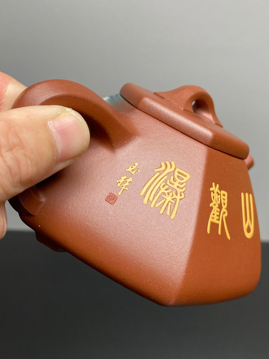何光宏·邱玉林双宗师联袂世间巅峰山水《六方石瓢》礼藏天花板｜殿堂潜力重器👍 ——原矿优质底槽清·300cc ——省工美大师 何光宏·亲绘塑景 ——国大师邱玉林装饰·溪山观瀑