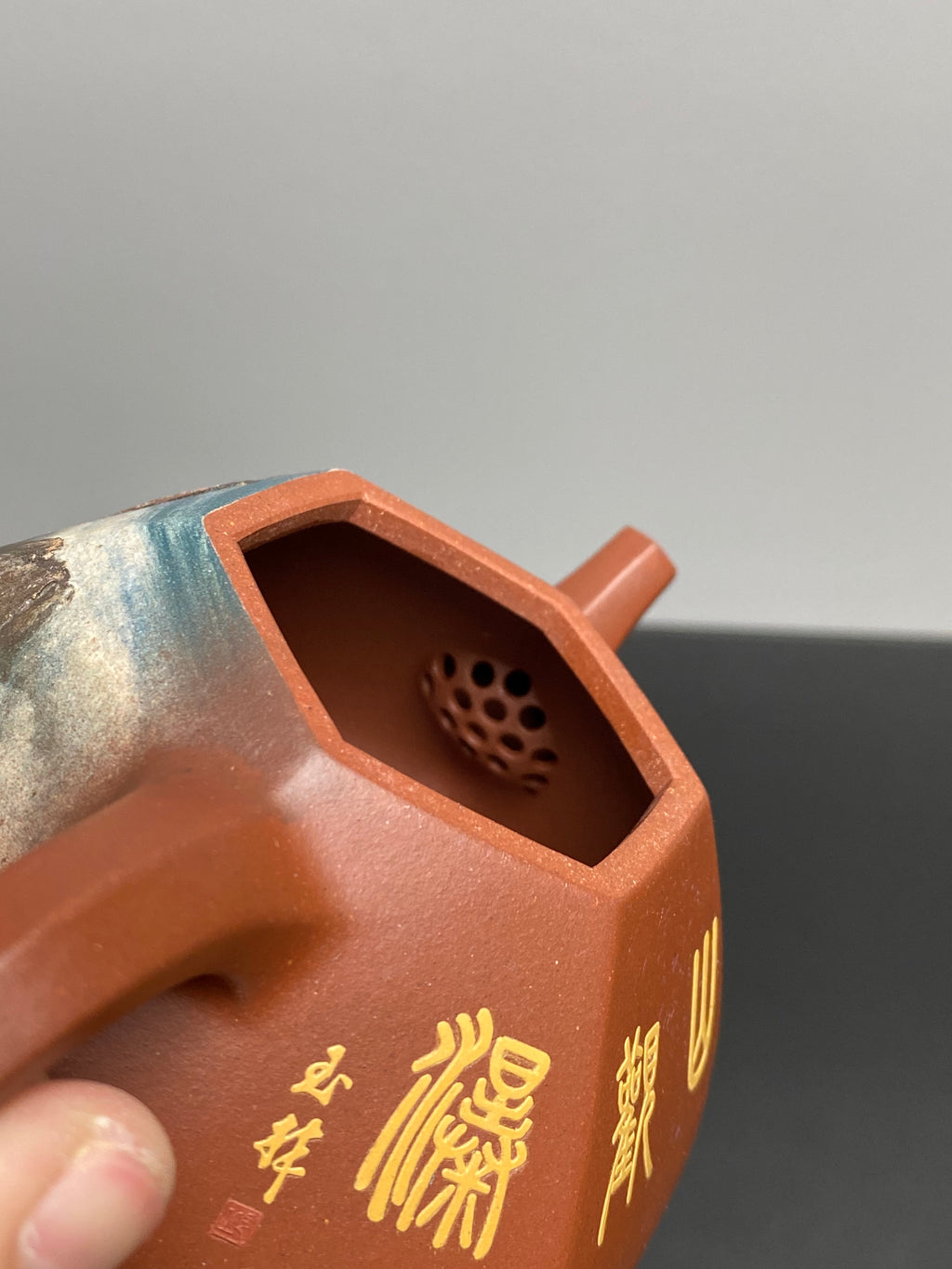 何光宏·邱玉林双宗师联袂世间巅峰山水《六方石瓢》礼藏天花板｜殿堂潜力重器👍 ——原矿优质底槽清·300cc ——省工美大师 何光宏·亲绘塑景 ——国大师邱玉林装饰·溪山观瀑