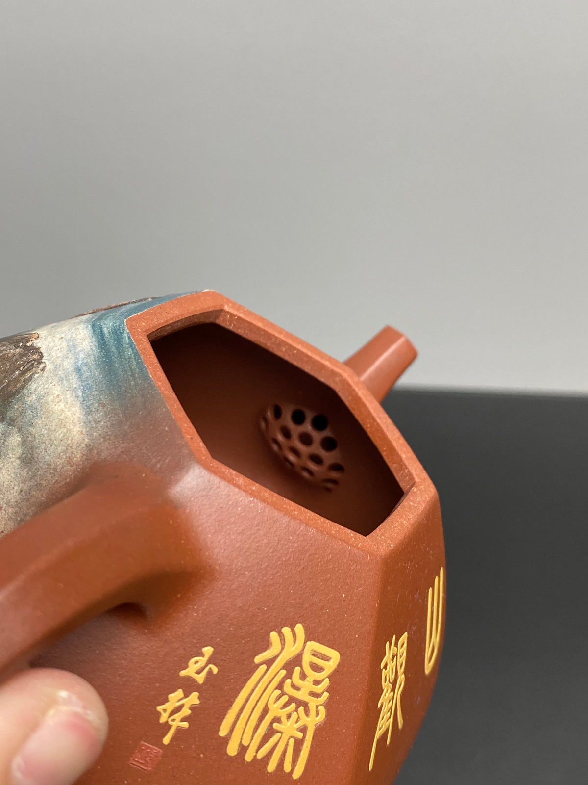 何光宏·邱玉林双宗师联袂世间巅峰山水《六方石瓢》礼藏天花板｜殿堂潜力重器👍 ——原矿优质底槽清·300cc ——省工美大师 何光宏·亲绘塑景 ——国大师邱玉林装饰·溪山观瀑