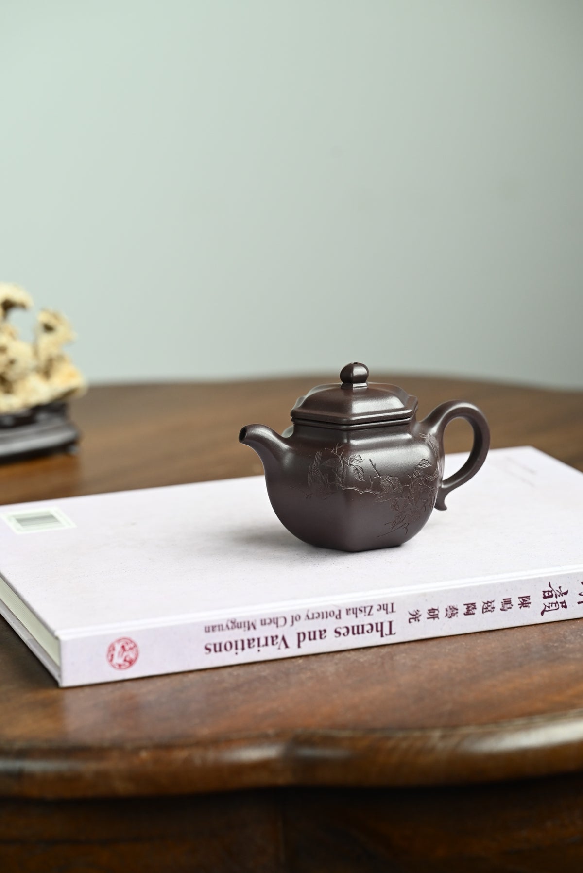 六方莲子·全手工 /景舟杯金奖省名人研高何叶作品 /容量150cc/原矿紫茄泥