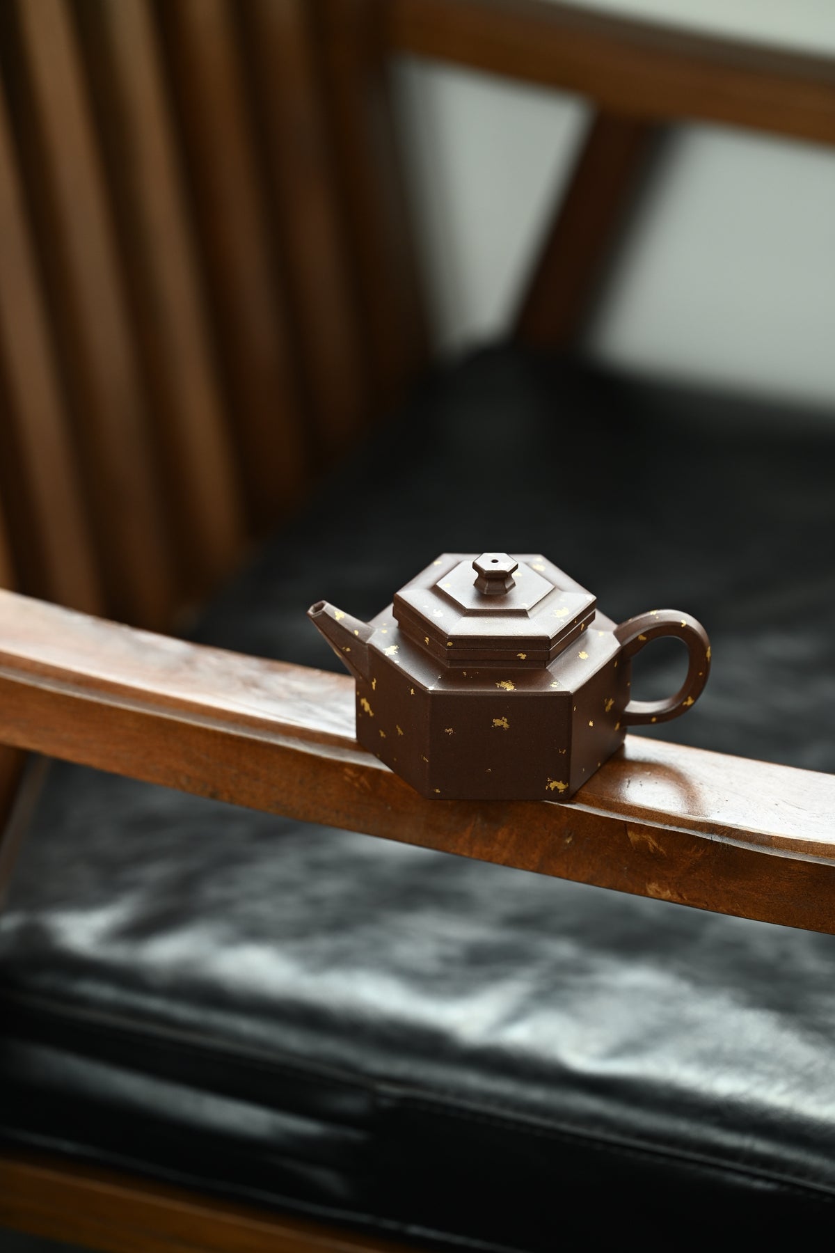 六棱·全手工/全手工大赛一等奖，景舟杯银奖得主贺杨作品 /容量150cc/紫泥撒金