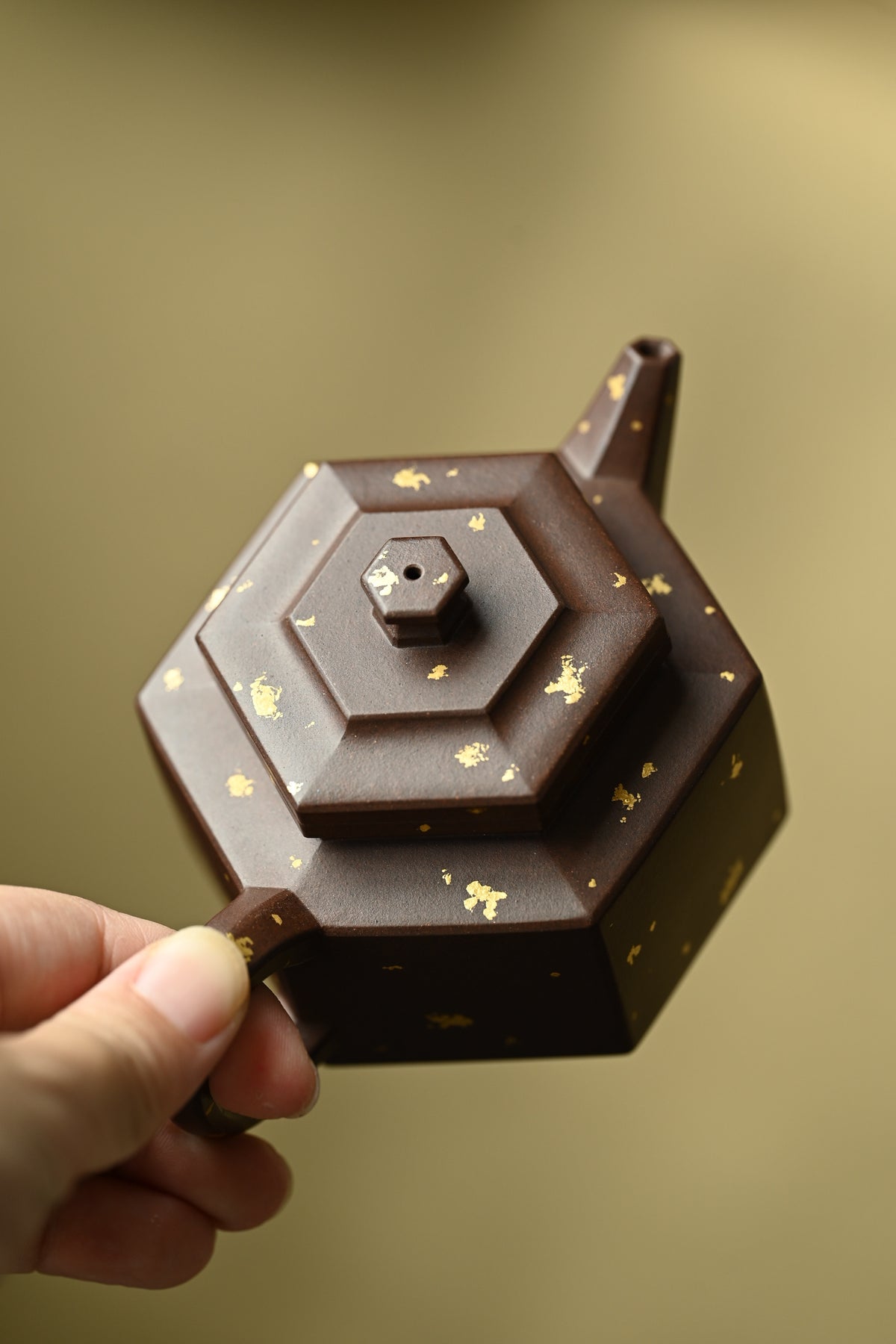 六棱·全手工/全手工大赛一等奖，景舟杯银奖得主贺杨作品 /容量150cc/紫泥撒金