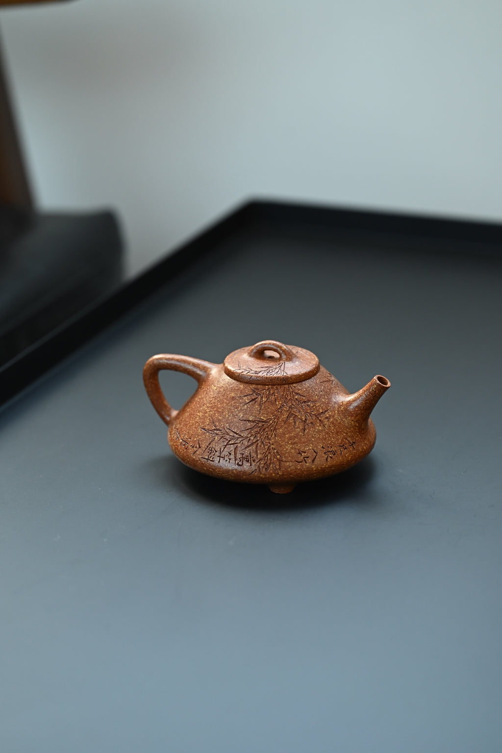 子冶石瓢·全手工 /全手工大赛一等奖，招商杯金奖祁令军作品 /容量180cc/粗砂冷黄金段