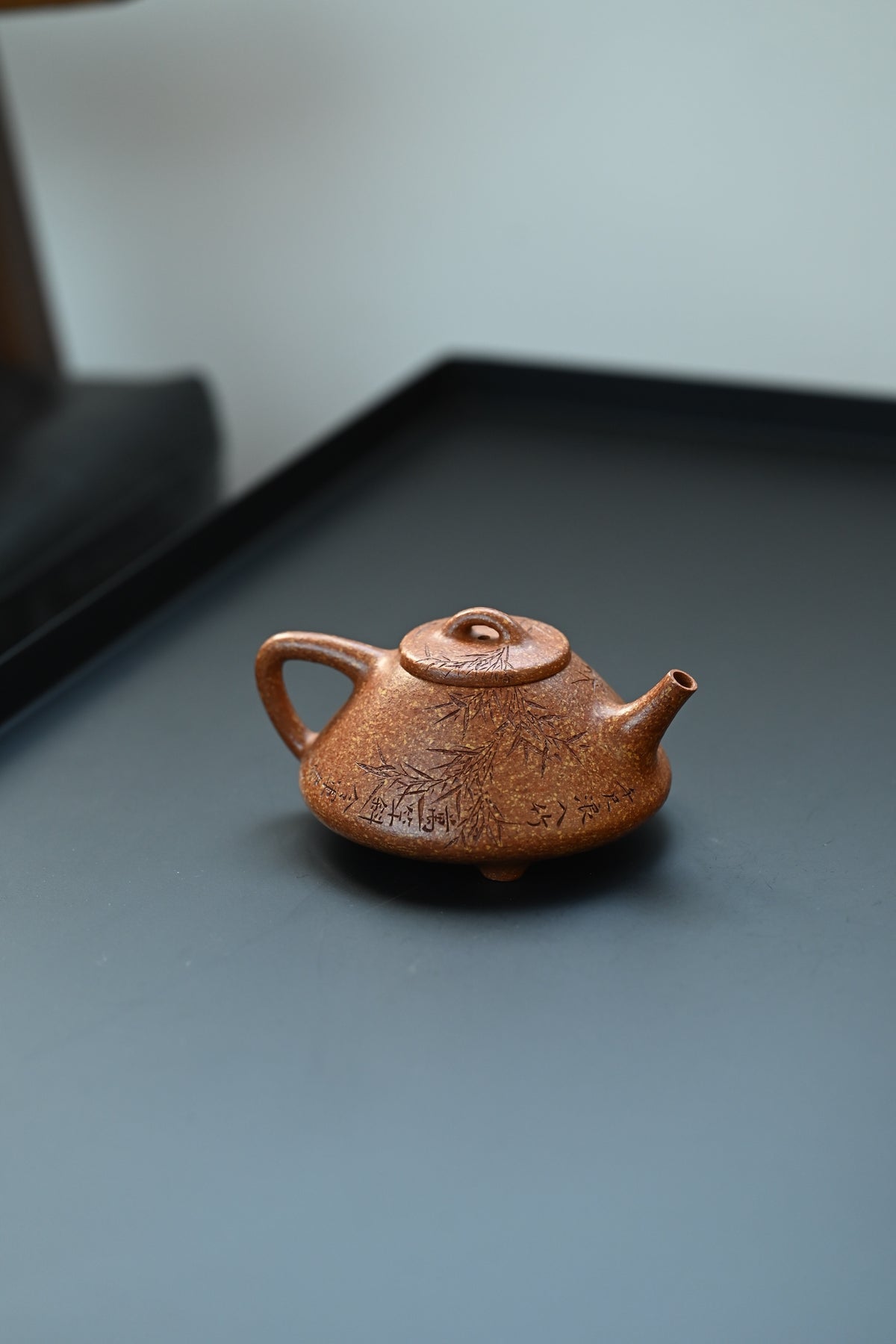 子冶石瓢·全手工 /全手工大赛一等奖，招商杯金奖祁令军作品 /容量180cc/粗砂冷黄金段