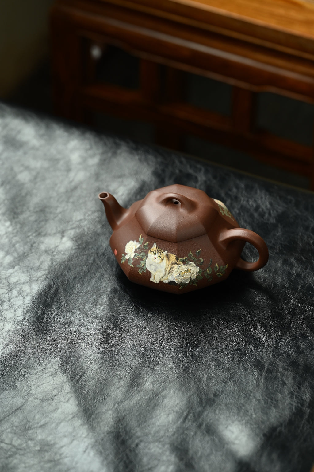 汉棠石瓢·全手工 /多届全手工大赛二等奖大拍陶手吴涛作品 /全手工大赛一等奖茗薇泥绘 /容量360cc/原矿底槽清