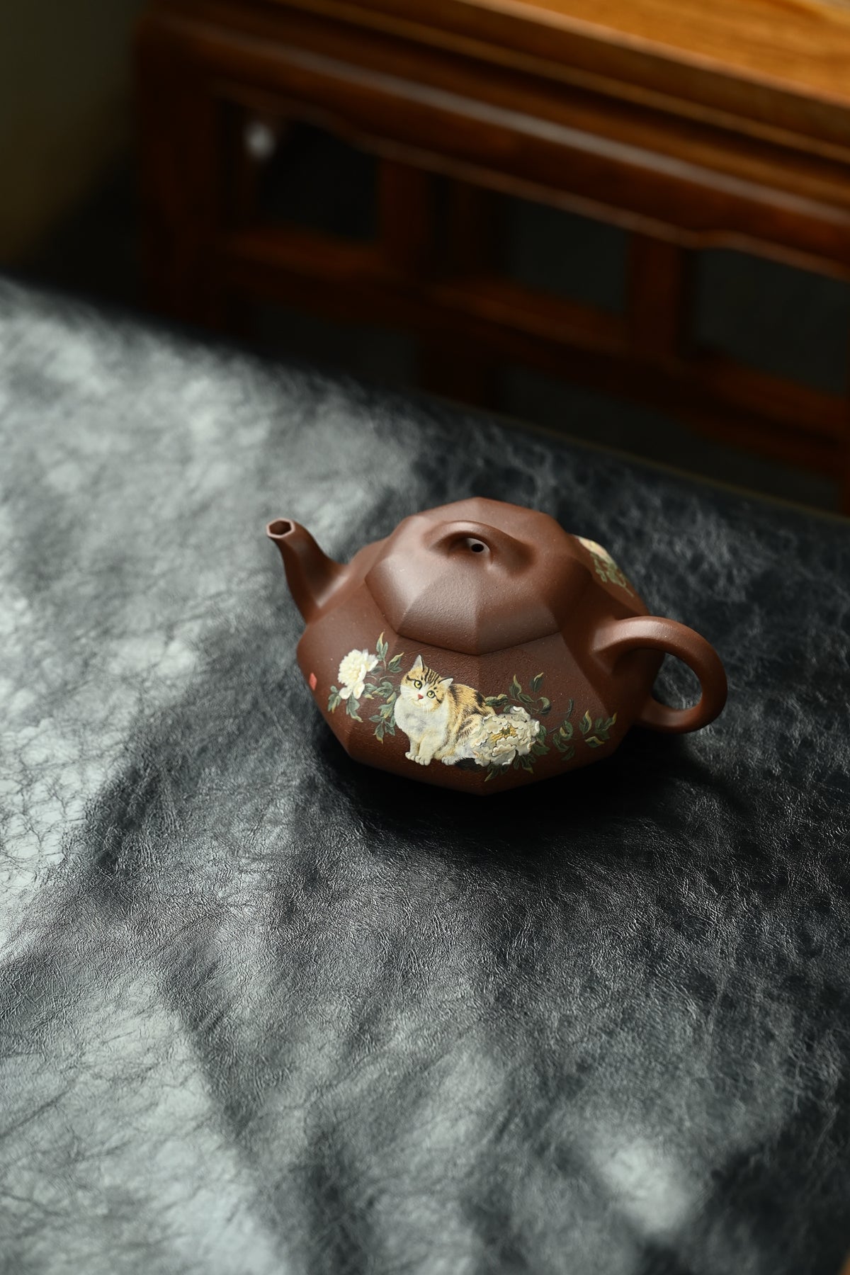汉棠石瓢·全手工 /多届全手工大赛二等奖大拍陶手吴涛作品 /全手工大赛一等奖茗薇泥绘 /容量360cc/原矿底槽清