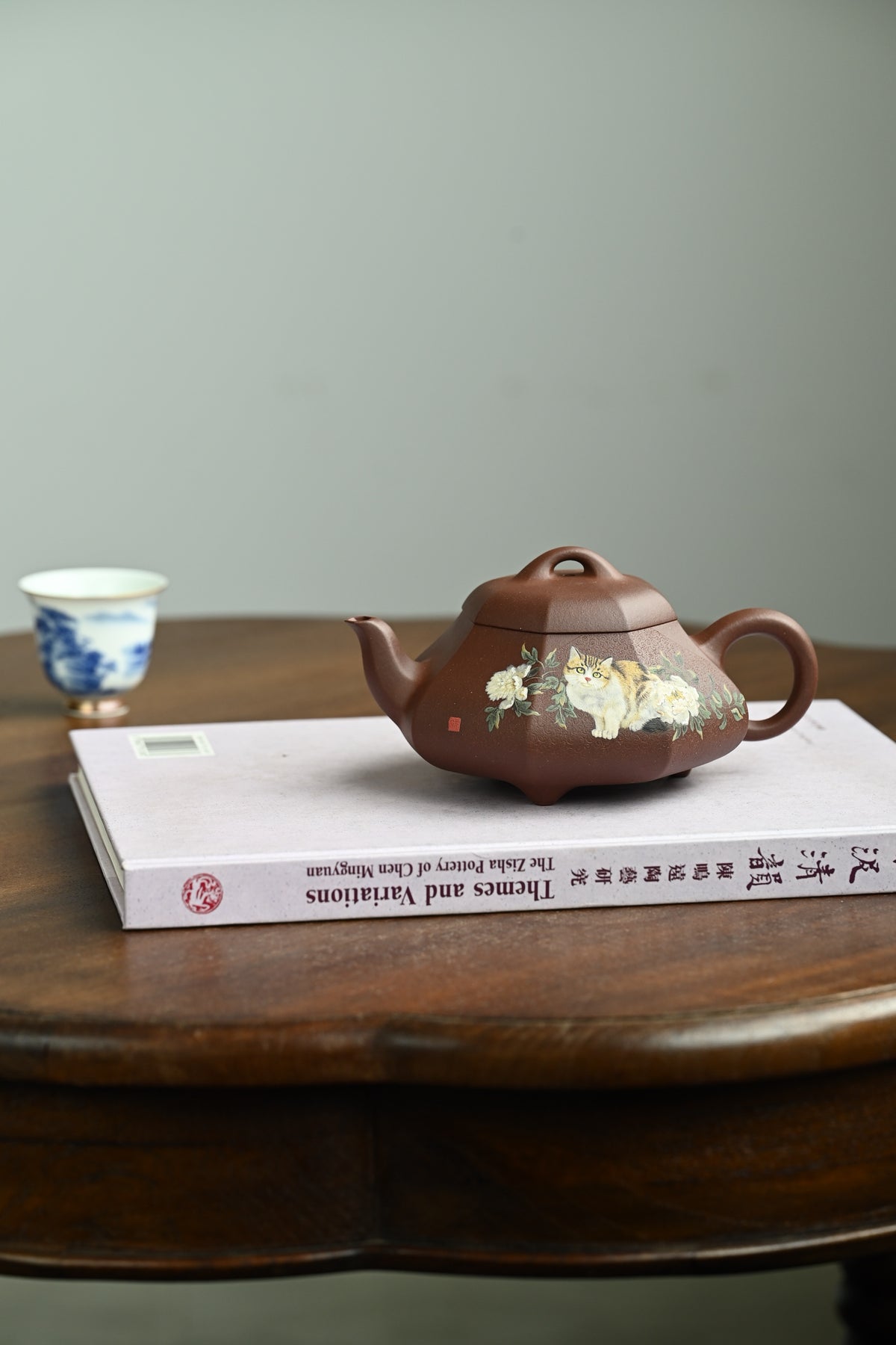 汉棠石瓢·全手工 /多届全手工大赛二等奖大拍陶手吴涛作品 /全手工大赛一等奖茗薇泥绘 /容量360cc/原矿底槽清