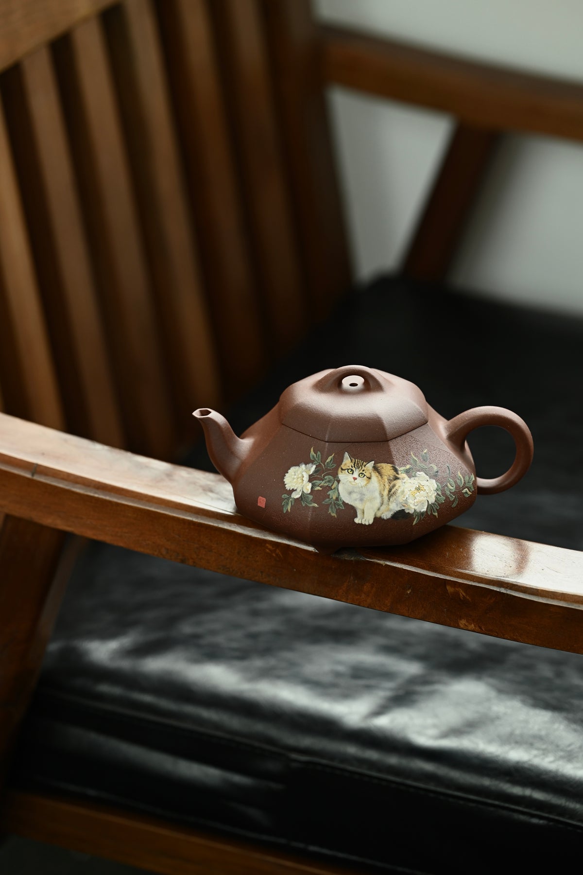 汉棠石瓢·全手工 /多届全手工大赛二等奖大拍陶手吴涛作品 /全手工大赛一等奖茗薇泥绘 /容量360cc/原矿底槽清