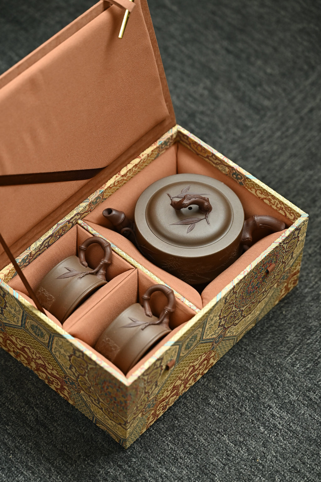 一品竹段套组·全手工 /壶460cc杯100cc/原矿段泥紫泥