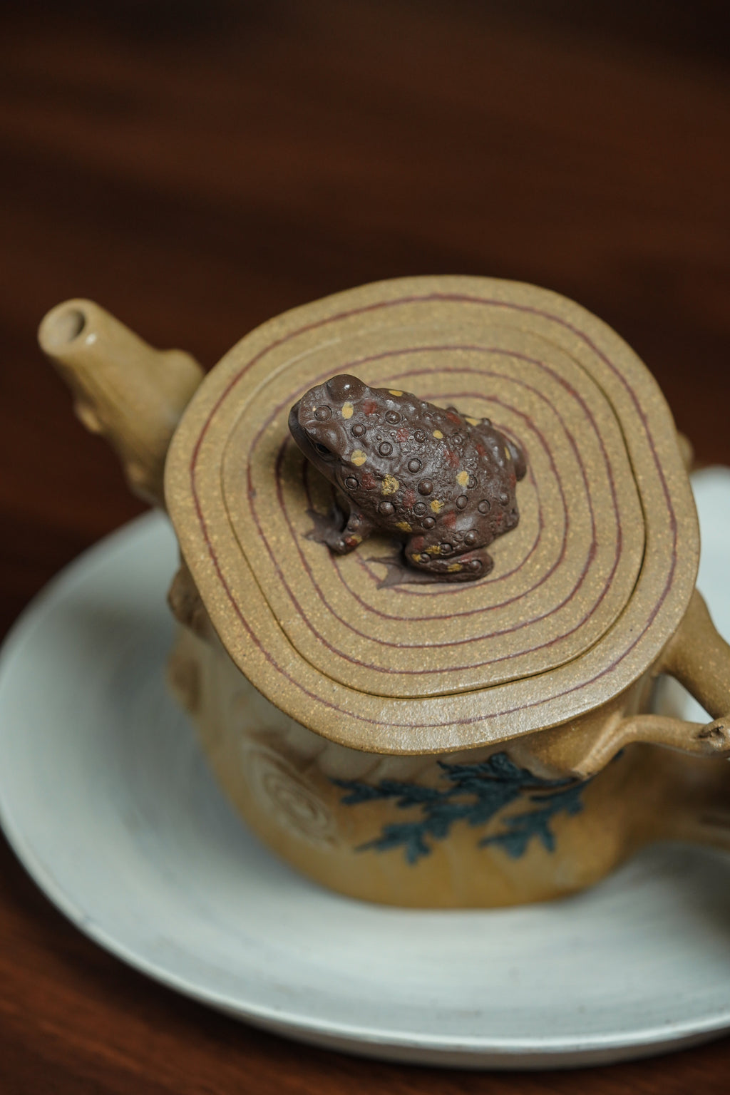 蒋蓉之女 传世花器｜蒋艺华·非遗紫砂巅峰重器《百寿树桩壶》收藏传世·高端礼赠艺术珍品！  ——原矿优质老段泥·260cc
