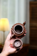 刘老师独家泥料、稀有天星泥《菱花宫灯》特高温烧制！ ——容量280cc 作者：刘惠萍（工艺美术师）