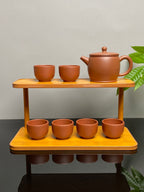 原鉱・良材・名工「漢瓦セット」　淹茶に最適な大口蓋の逸品👍🏻
——原鉱・高品質な降坡泥・220cc
——実力派陶芸家・周文賞 作