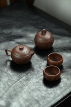 海棠套组·全手工 /省大师陈富强高徒徐秋璐作品  /容量150cc/原矿紫泥