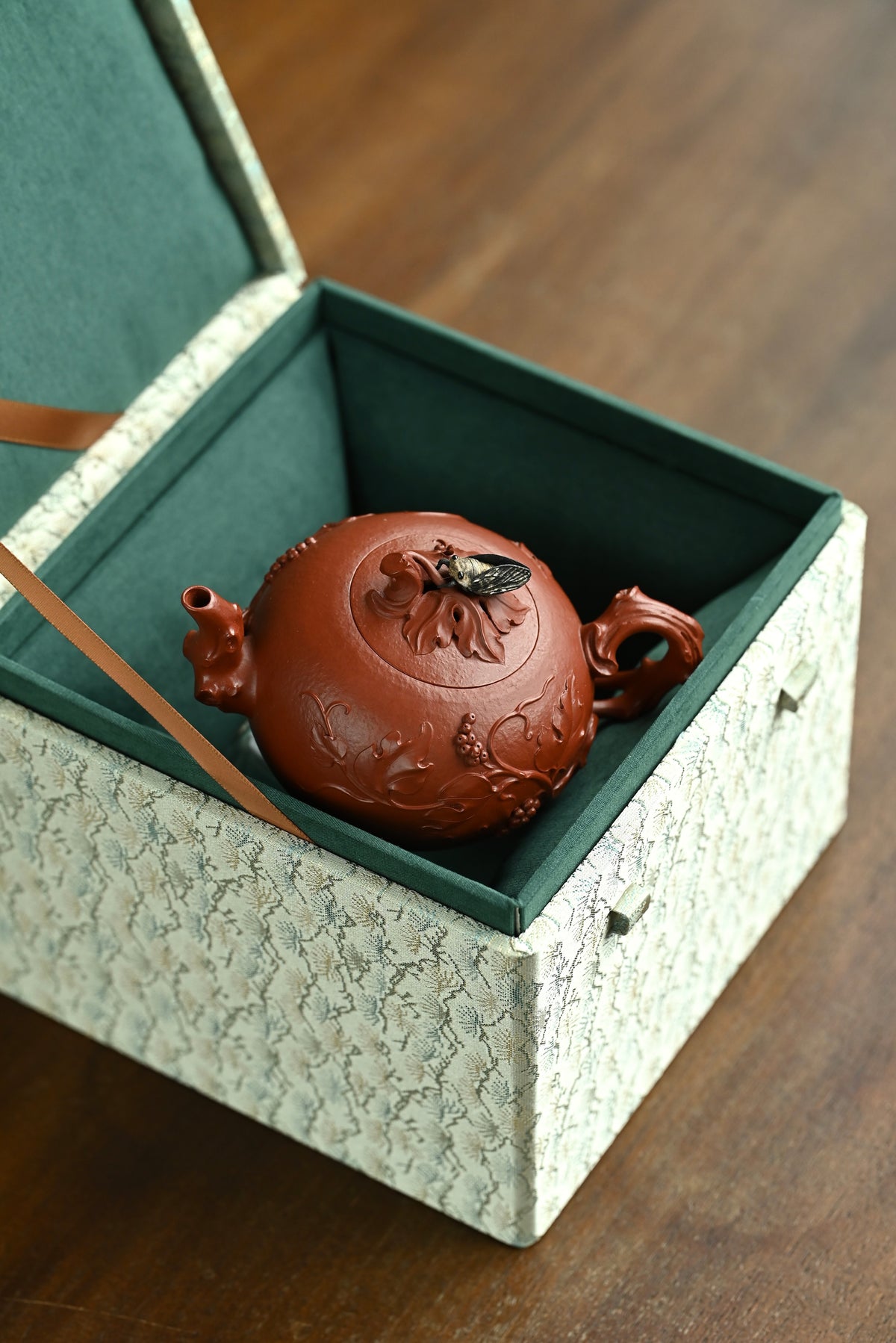松鼠葡萄·全手工/大拍陶手雷罡作品（师承范伟群）/容量180cc/家藏朱泥