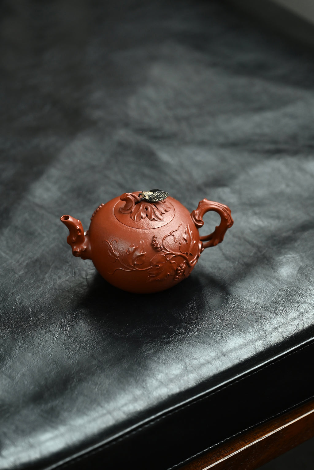松鼠葡萄·全手工/大拍陶手雷罡作品（师承范伟群）/容量180cc/家藏朱泥