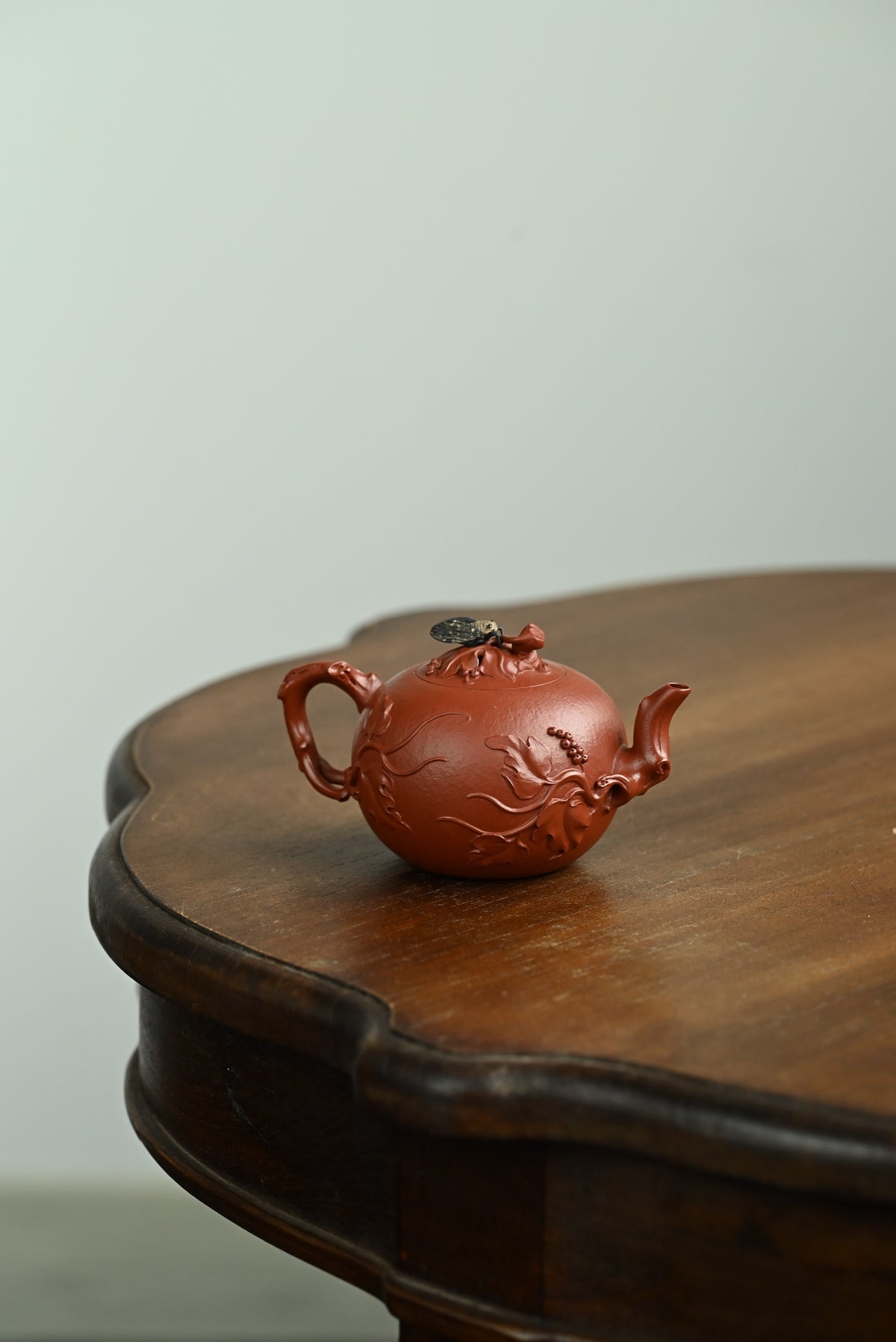 松鼠葡萄·全手工/大拍陶手雷罡作品（师承范伟群）/容量180cc/家藏朱泥