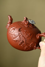松鼠葡萄·全手工/大拍陶手雷罡作品（师承范伟群）/容量180cc/家藏朱泥
