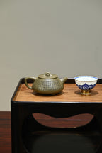石瓢·山居清幽·全手工 /陶刻大赛金奖李建军作品  /容量150cc/原矿青段 器形具备深厚的古意，