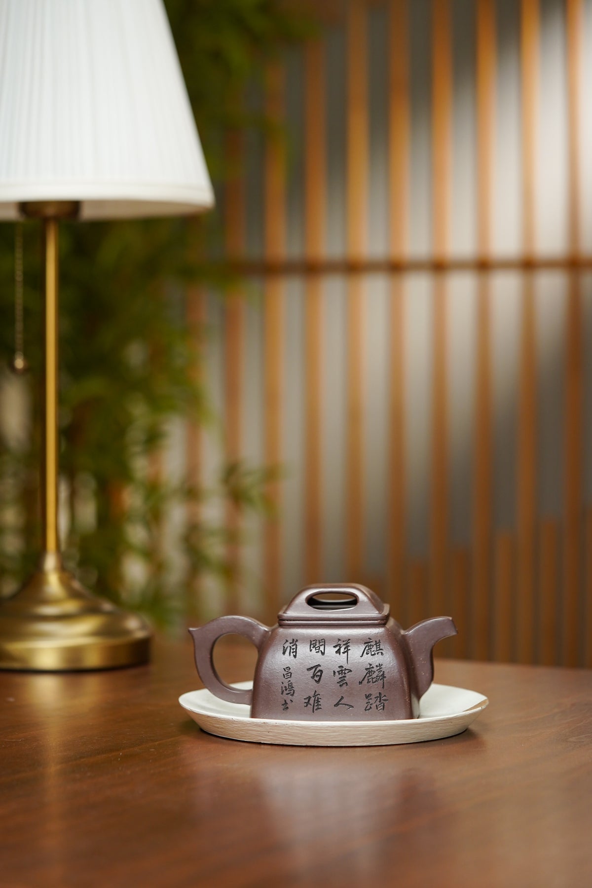 昌鸿紫砂 礼藏至尊｜双国大师李昌鸿臻品《四方牛盖壶》收藏送礼皆宜重器！  原矿优质紫泥调砂·350cc