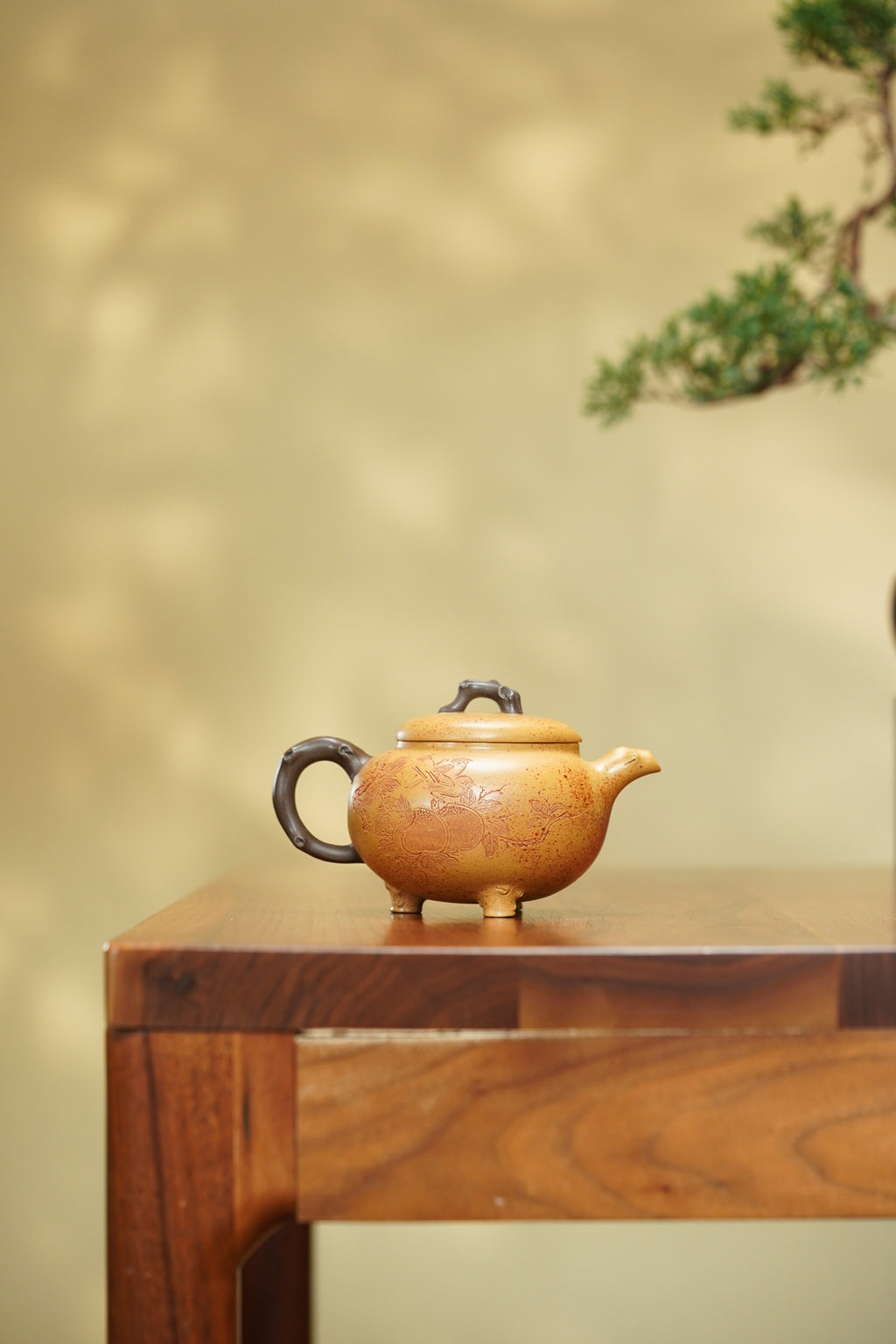 双国大师李昌鸿臻品《百叶双桃壶》收藏送礼皆宜重器！原矿优质本山绿泥·390cc李昌鸿为顾景舟亲传弟子