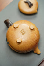 双国大师李昌鸿臻品《百叶双桃壶》收藏送礼皆宜重器！原矿优质本山绿泥·390cc李昌鸿为顾景舟亲传弟子