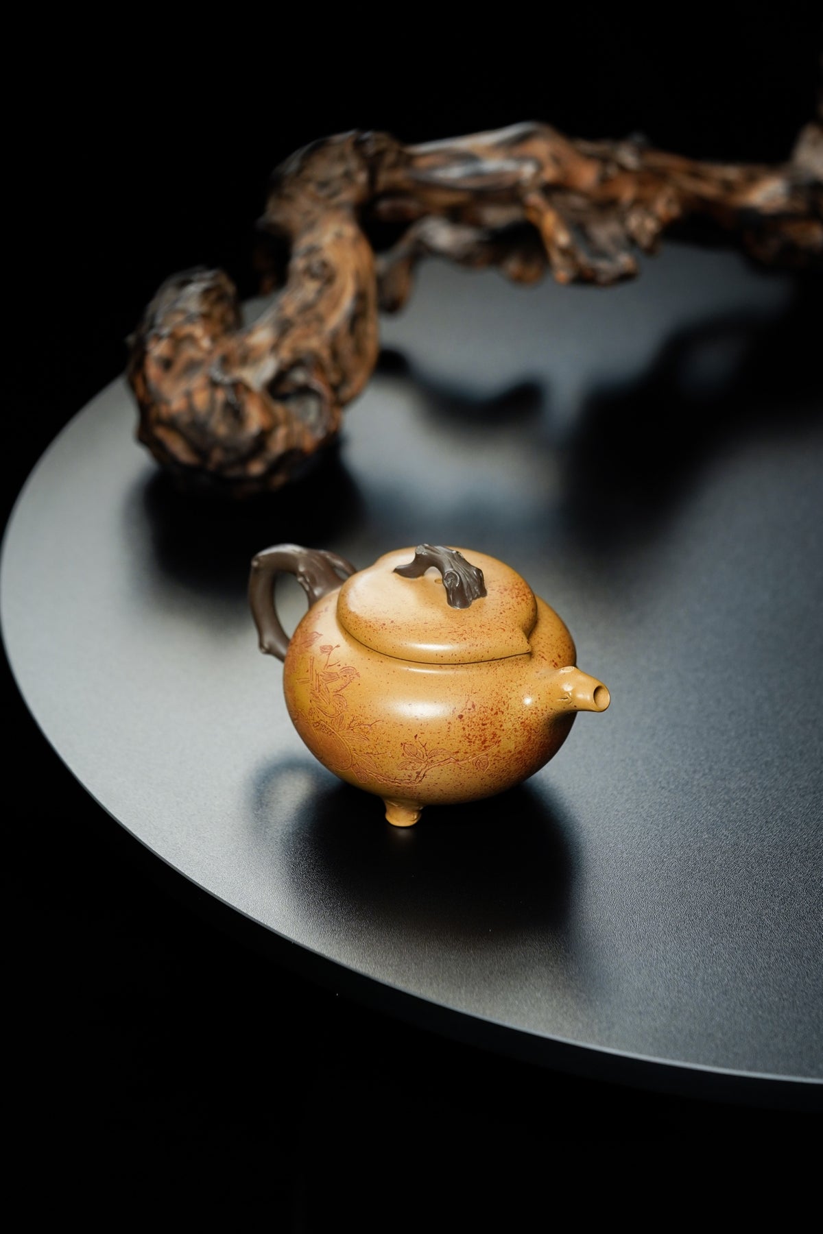 双国大师李昌鸿臻品《百叶双桃壶》收藏送礼皆宜重器！原矿优质本山绿泥·390cc李昌鸿为顾景舟亲传弟子