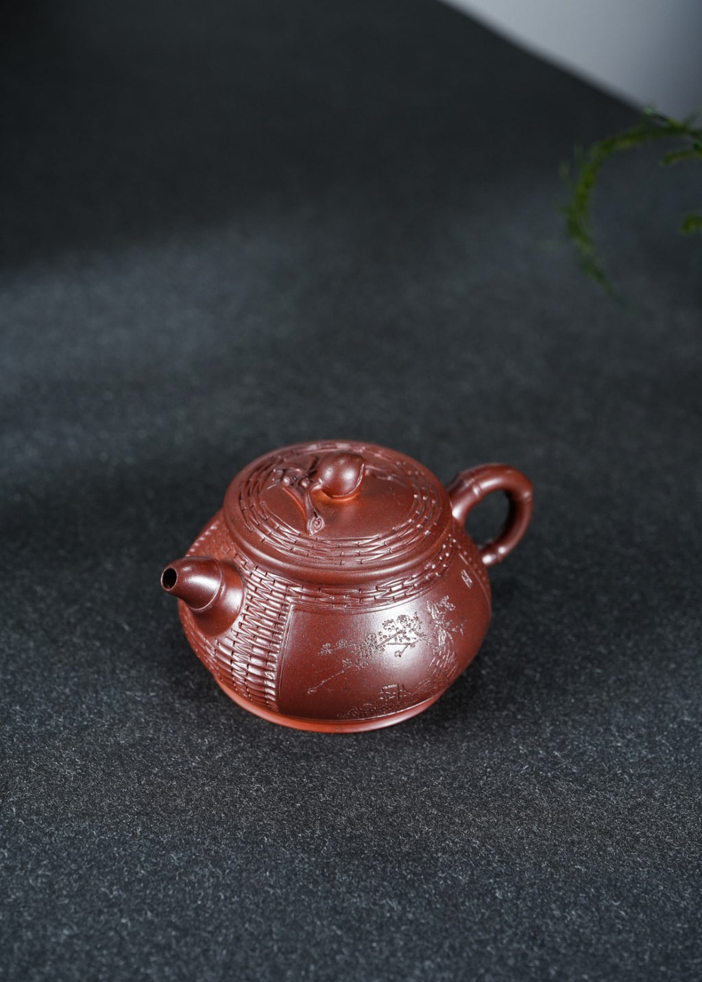 蒋艺华·非遗紫砂巅峰重器《竹编高潘壶》收藏传世·高端礼赠艺术珍品！  ——原矿优质段泥柴烧·280cc ——中国传统陶瓷艺术大师·蒋艺华 制