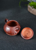 蒋艺华·非遗紫砂巅峰重器《竹编高潘壶》收藏传世·高端礼赠艺术珍品！  ——原矿优质段泥柴烧·280cc ——中国传统陶瓷艺术大师·蒋艺华 制