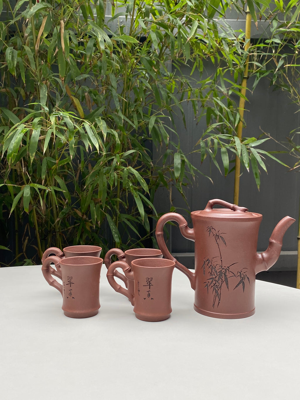储立之大师传世典藏重器《高竹节套组》是礼藏双宜首选的高端艺术品！  ——原矿优质 紫泥·380cc ——江苏省工艺美术大师·储立之 之作
