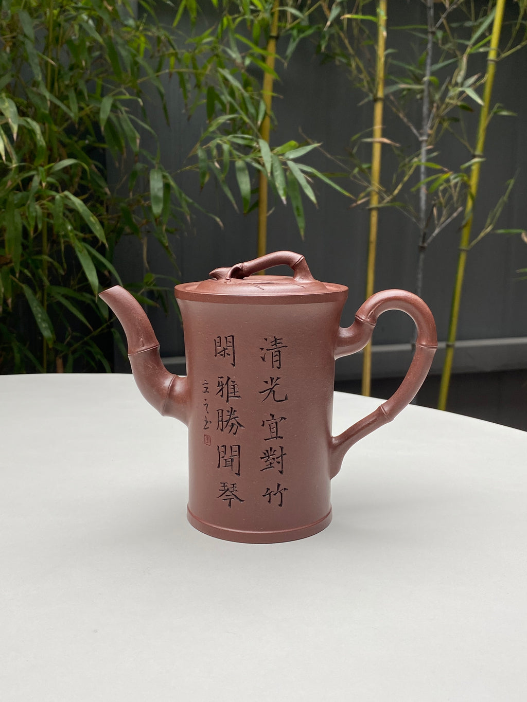 储立之大师传世典藏重器《高竹节套组》是礼藏双宜首选的高端艺术品！  ——原矿优质 紫泥·380cc ——江苏省工艺美术大师·储立之 之作