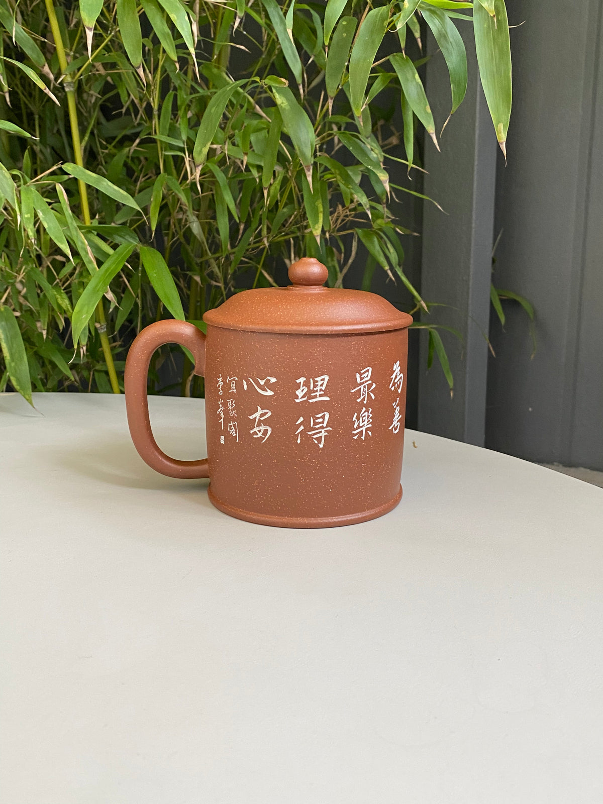 紫砂界彩刻山水第一人·李峰巅峰臻品《千里江山盖杯》礼藏双绝 传世重器！  ——原矿优质紫泥·500cc ——著名紫砂彩刻艺术家·李峰亲工