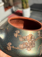 中国紫砂界当代梅王·朱炳浩(石陶）本工巅峰臻品《暗香石瓢》——原矿优质底槽清·120cc（黄金贝壳烧） ——任淦庭大师高徒｜朱炳浩（石陶）之作